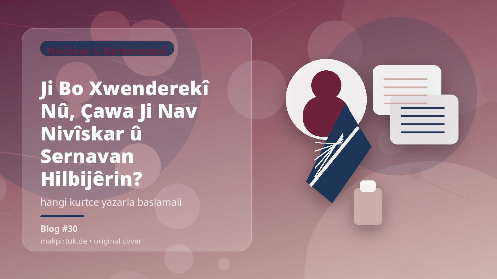 Berhemên nivîskarên Kurdî li Makpirtuk ji bo gotara Ji Bo Xwenderekî Nû, Çawa Ji Nav Nivîskar û Sernavan Hilbijêrin?